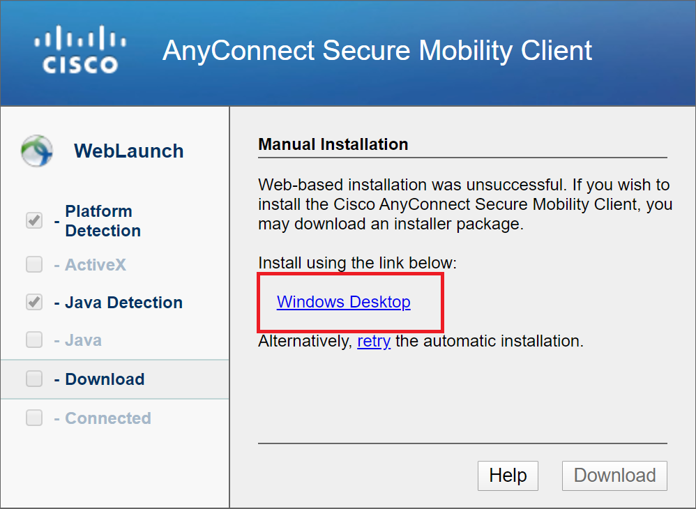 download cisco anyconnect secure mobility client for windows